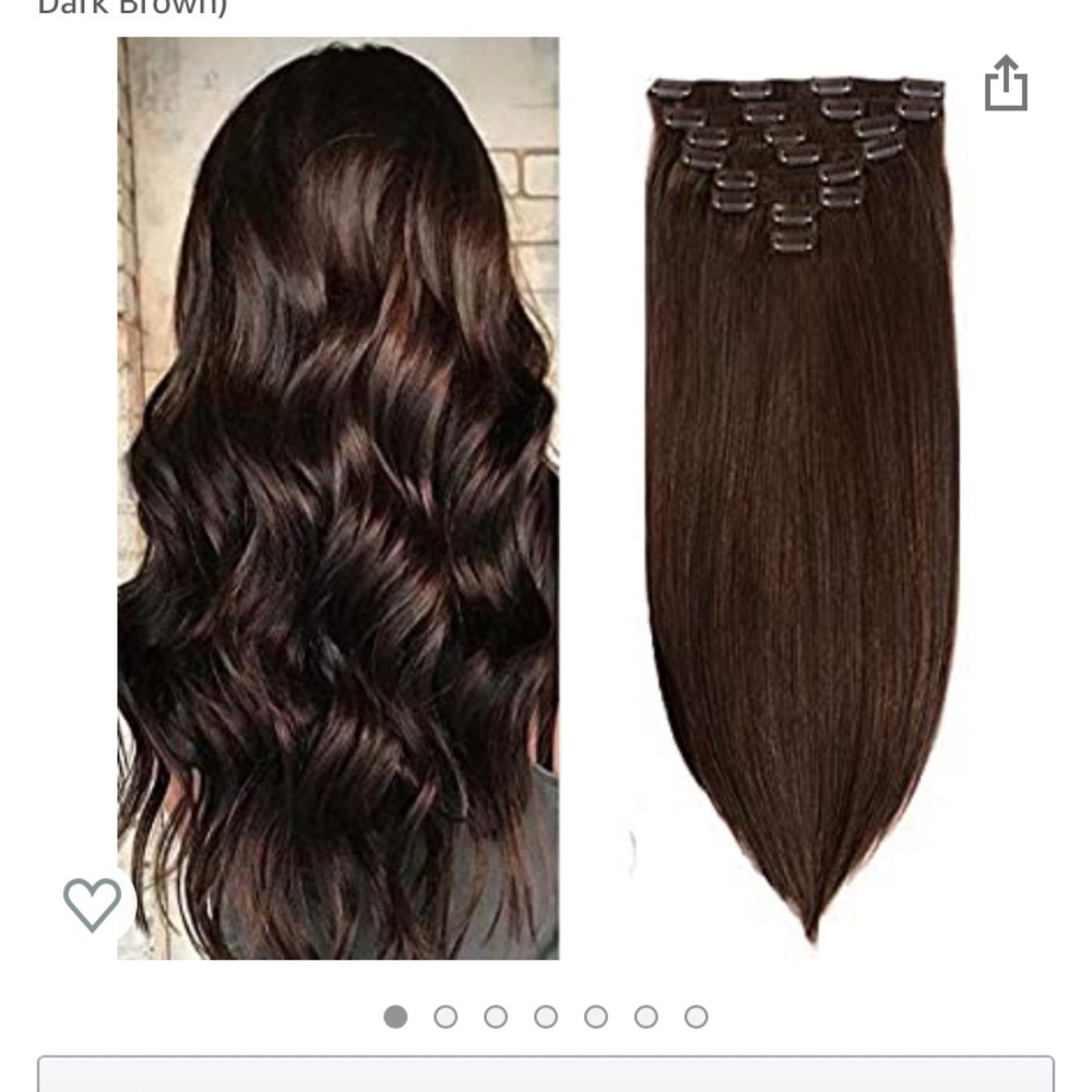 Human Hair Extensions 18” Dark Brown -LOVROSIE